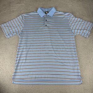 FootJoy Mens Golf Polo Short Sleeve Shirt‎ Size Xl Blue Striped Iron Hill's Gc